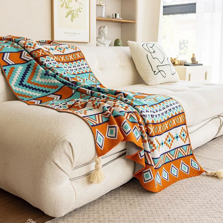 【春節限定】復古波西米亞沙發毯辦公室午睡加厚針織空調毯-Retro's Wear