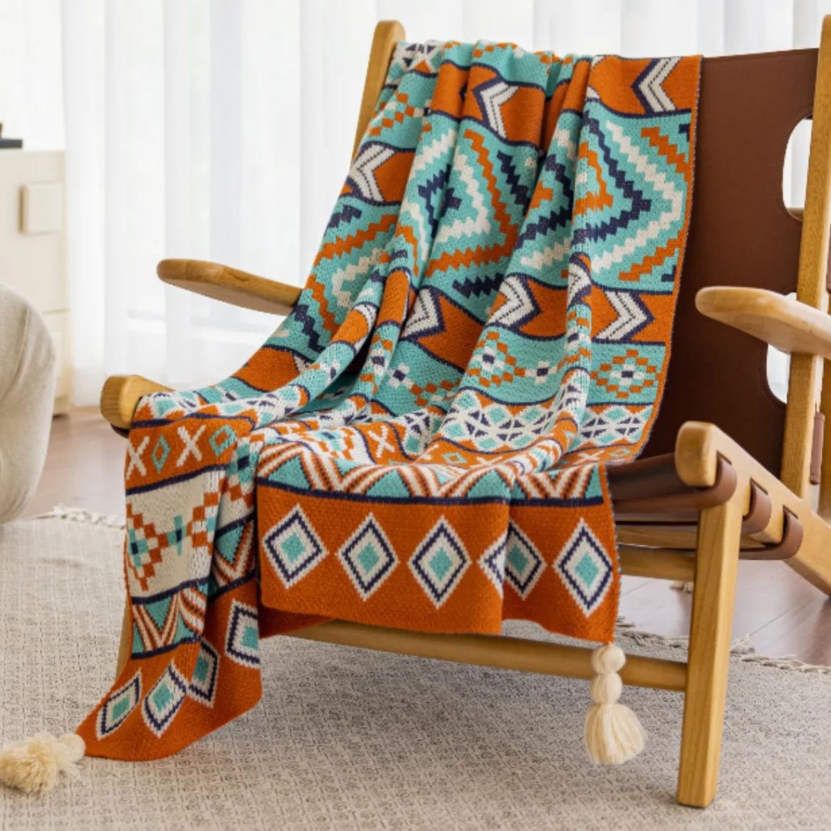 【春節限定】復古波西米亞沙發毯辦公室午睡加厚針織空調毯-Retro's Wear