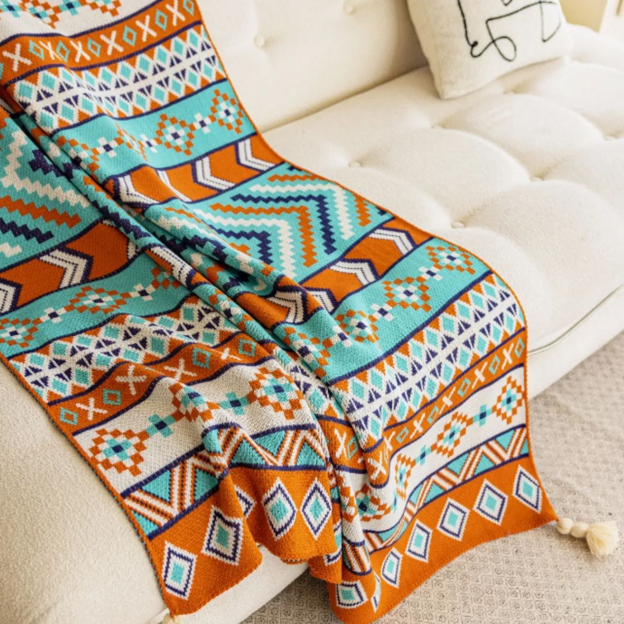 【春節限定】復古波西米亞沙發毯辦公室午睡加厚針織空調毯-Retro's Wear