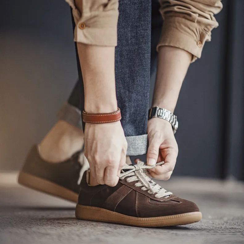 2025新款板鞋秋冬平底低幫百搭男鞋休閒運動軟底復古德訓鞋