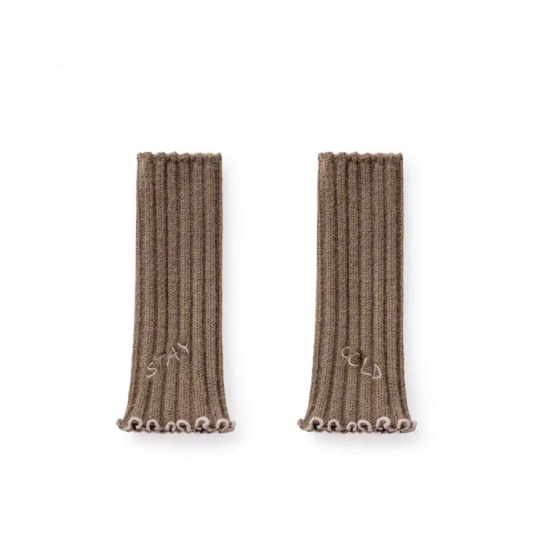 無指毛線手套加厚保暖露趾長款手臂袖套針織假袖子女士秋冬季