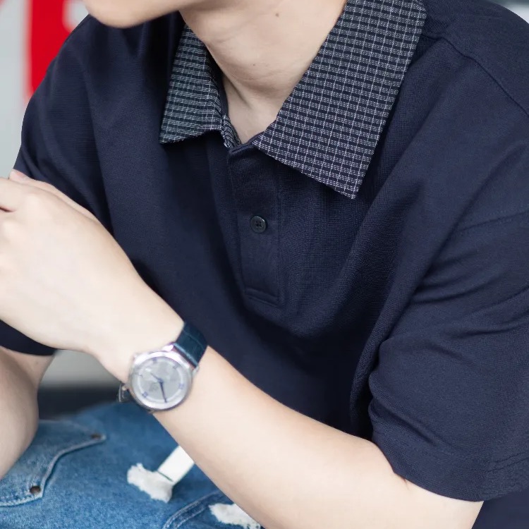 假兩件翻領POLO衫短袖夏季新款痞帥T恤落肩寬鬆上衣