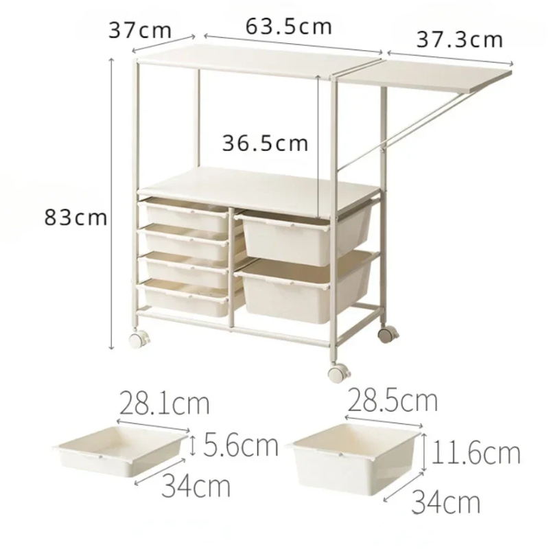 KJUN Mobile Storage Trolley with Drawer Multi Layer Kitchen Shelf Laundry Service Yard Storage Rack Cart