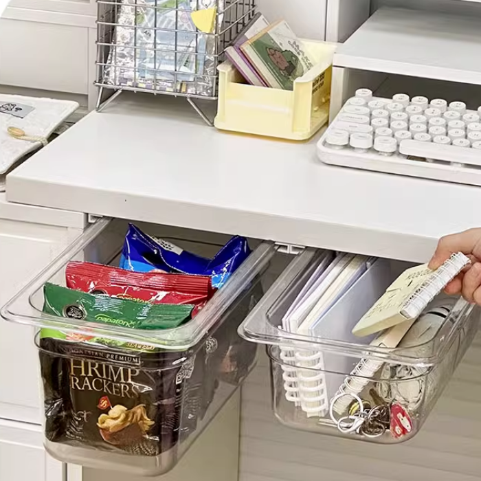 SKARI cabinet hanging transparent pull-out container storage box drawer organiser