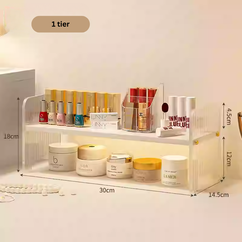 LYSA Elegant Fluted Table rack storage / make up skincare organiser