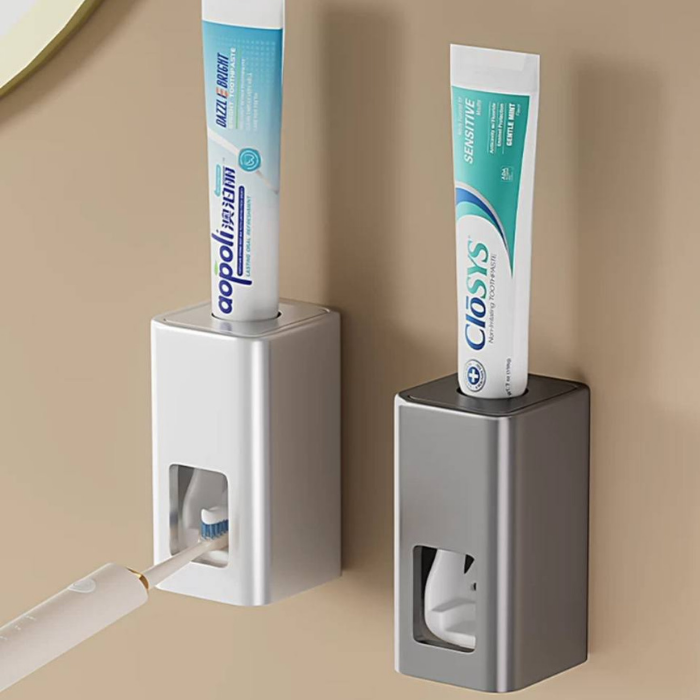 Automatic toothpaste squeezer dispenser / bathroom rack / toilet organiser