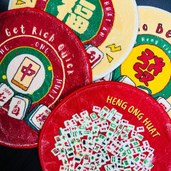 CNY Tufted Wall Hanging Mat / New Year / HUAT MAHJONG / home decor gifts ornaments