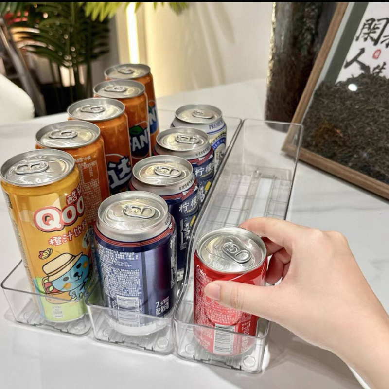 Can Drink Organizer for Fridge – Rolling & Spring-Loaded Models | Space-Saving Beverage Storage Rack Refrigerator drinks organiser