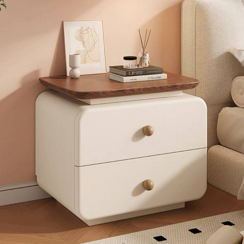 Smart Bedside Cabinet with Wireless Charging & 3-Color LED Lights – Modern Nightstand with Storage Drawer for Bedroom & Living Room