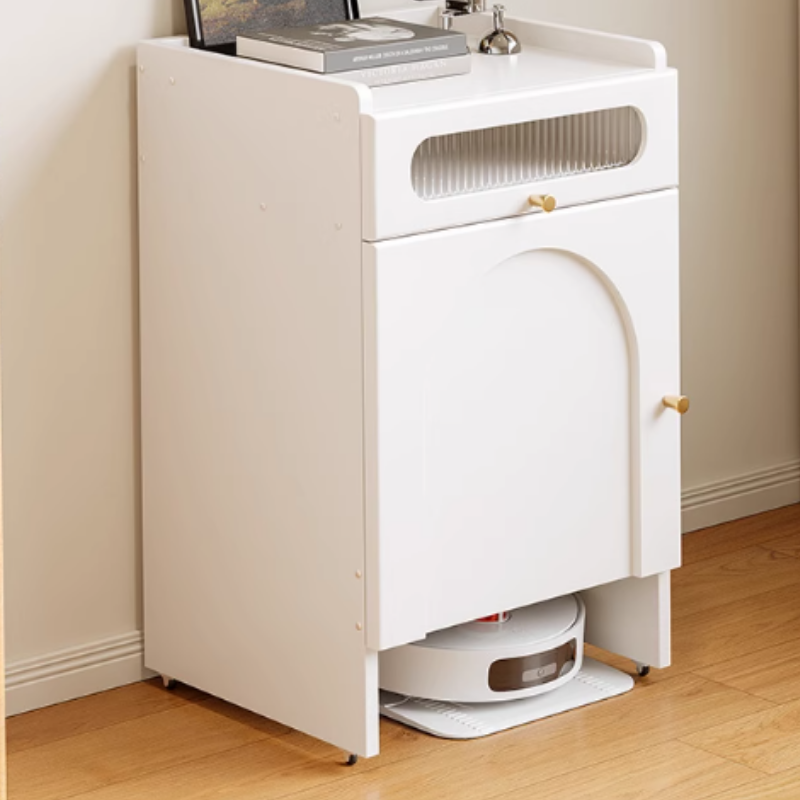 Robot Vacuum Cleaner Cabinet – Hidden Charging Station Storage for Robotic Vacuums – Furniture Fits Dreame, Roborock, Ecovac & More