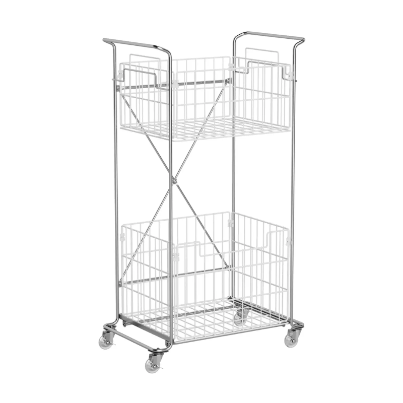 Rolling Laundry Basket Cart with Wheels – Breathable Wire Frame, Heavy-Duty Clothes Organizer with Removable Baskets & Lockable Casters (Space-Saving Laundry Sorter)