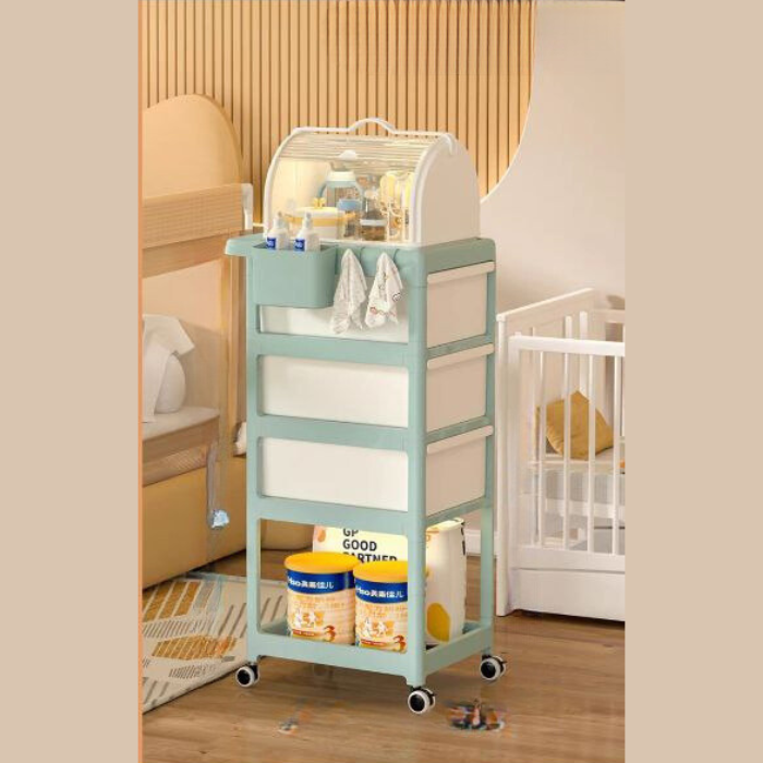 New born nursery storage trolley cart