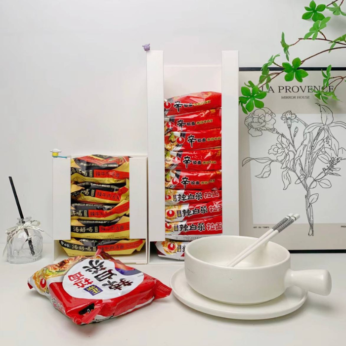 Storage organizer for instant noodles kitchen Pantry organization / mask holder