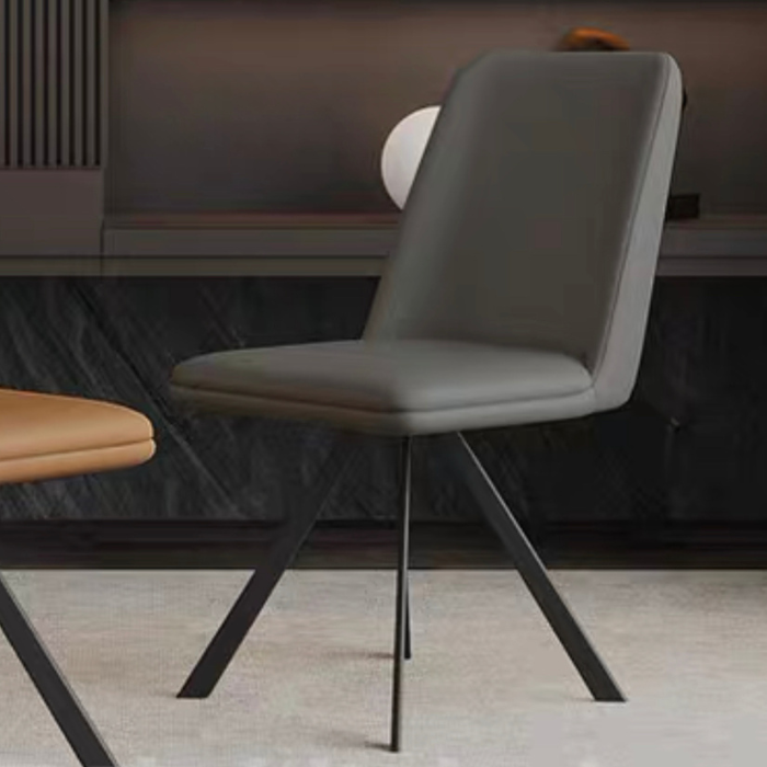 Arach swivel rotating contemporary dining chair with a comfortable upholstered seat and backrest