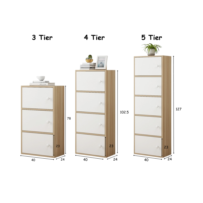 Scandinavian Storage Cabinets 3/4/5 tier | Book shelf