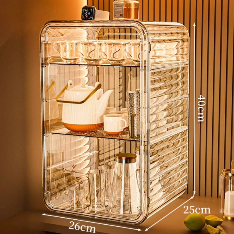 Lily Dust-proof acrylic storage organiser cabinet rack / cup mug rack