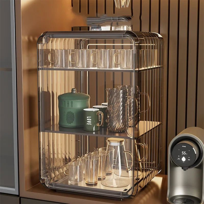 Lily Dust-proof acrylic storage organiser cabinet rack / cup mug rack