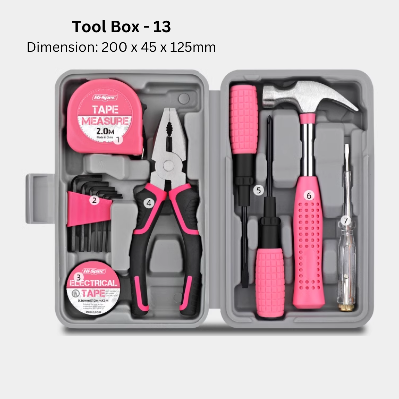 Hi-Spec Compact Small Mini Home Hand Tool Kit Set. Portable Tool Box f