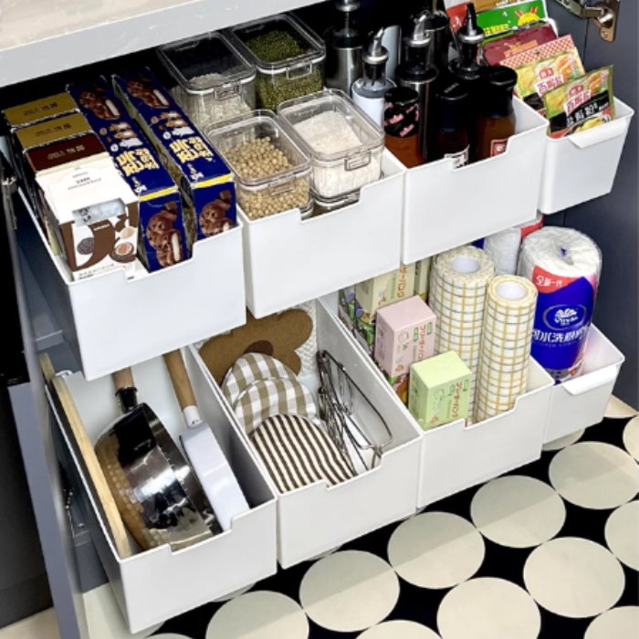 Pull out sliding racks storage box organiser / bathroom kitchen vanity sink