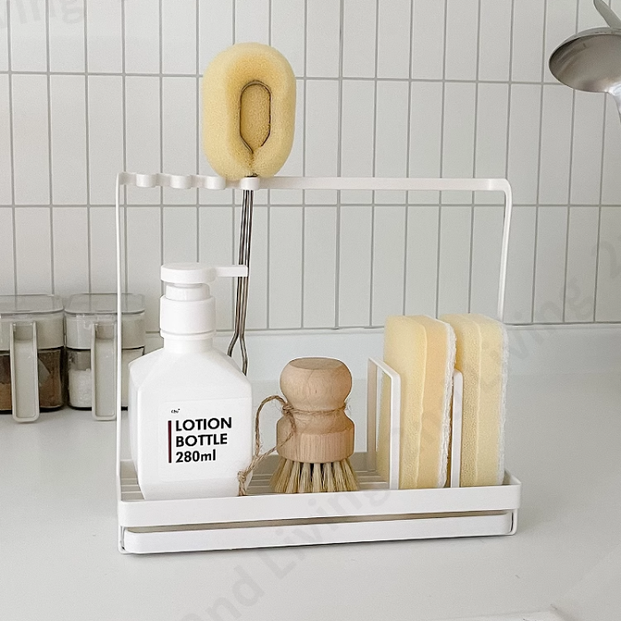 Sink Organiser / cloth hanging rack / sponge holder / kitchen sink accessories / Sink Caddy with Removable Plastic Drip Tray - Quick Drying