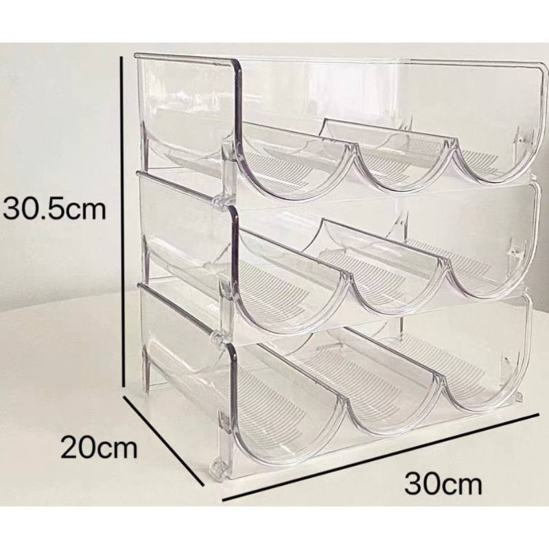 Transparent Water Bottle Storage Rack – Stackable Organizer for Kitchen, Pantry, Fridge