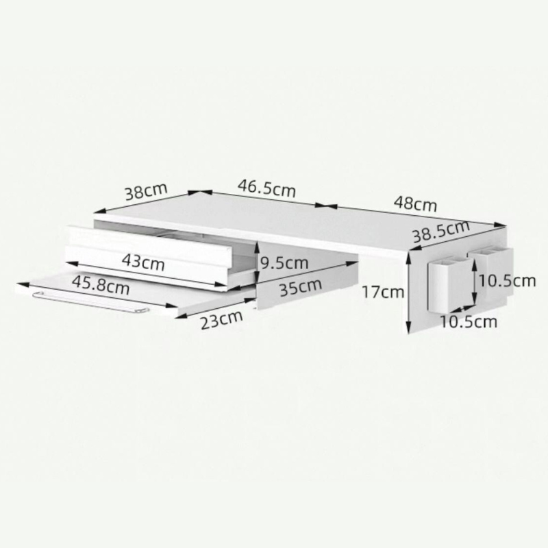 Coffee Machine Kitchen Pantry Organizer Rack – Espresso Station with Drawer, Capsule Rack, Extendable Shelf – Space-Saving, Stylish Coffee Bar Organizer for Home or Office