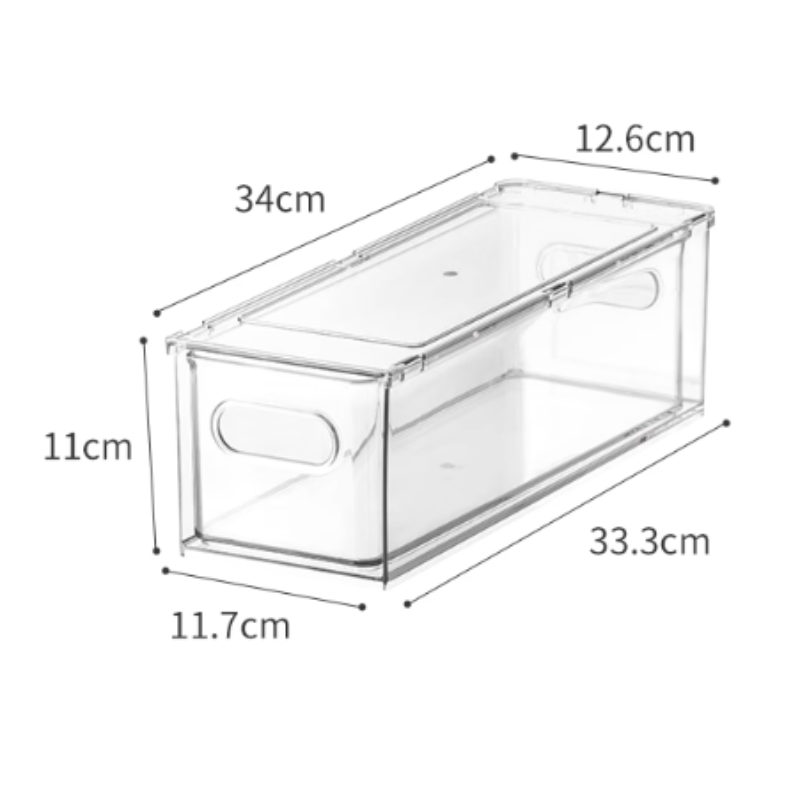Aesthetic Kitchen Storage Box for Under-Sink, Pantry & Countertop Organization – Stackable Clear Refrigerator Storage Drawer – Fridge Organizer with Pull-Out Drawer