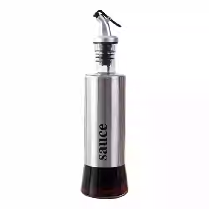 Elegant Stainless Steel Oil Dispenser, saucer jar, vinegar bottle, seasoning dispensing storage
