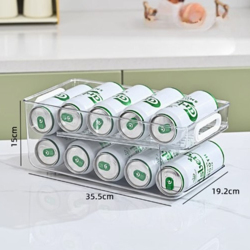 Can Drink Organizer for Fridge – Rolling & Spring-Loaded Models | Spac