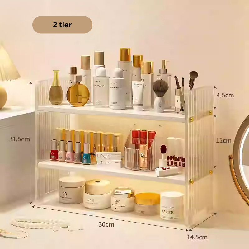 LYSA Elegant Fluted Table rack storage / make up skincare organiser