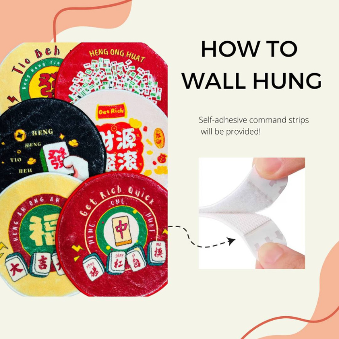 CNY Tufted Wall Hanging Mat / New Year / HUAT MAHJONG / home decor gifts ornaments