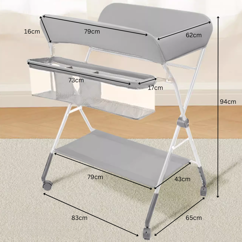 Baby Changing Table, Portable Folding Diaper Changing Station with Whe