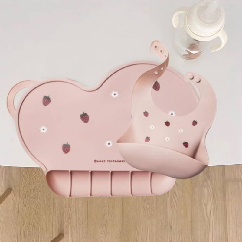 Waterproof Print Baby Bib / Toddler / Ruffle / Silicone with Catch Pocket / Patterned