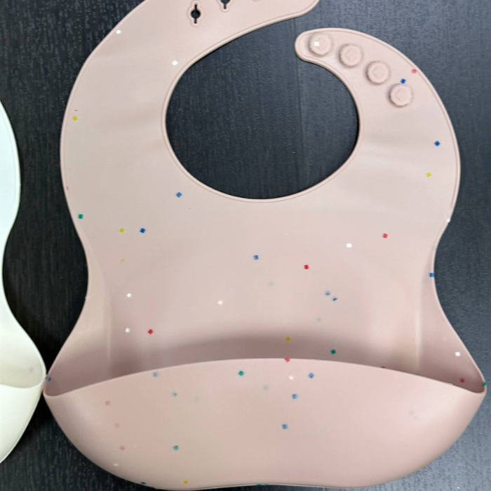 Waterproof Print Baby Bib / Toddler / Ruffle / Silicone with Catch Pocket / Patterned