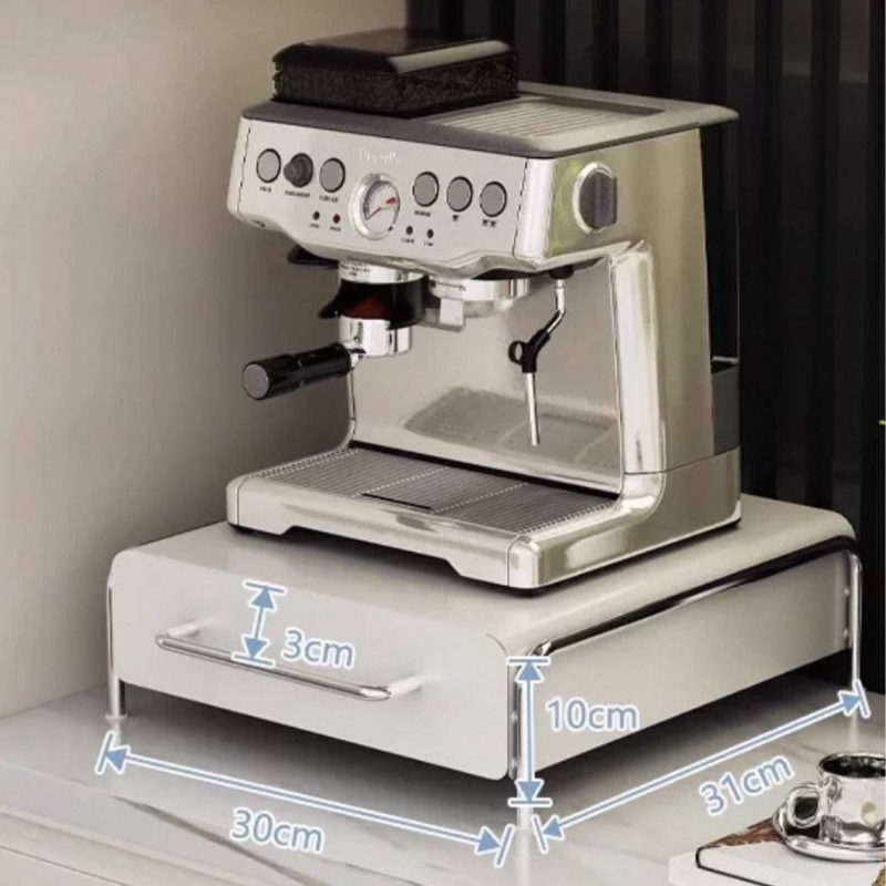 Coffee Machine Kitchen Pantry Organizer Rack – Espresso Station with Drawer, Capsule Rack, Extendable Shelf – Space-Saving, Stylish Coffee Bar Organizer for Home or Office