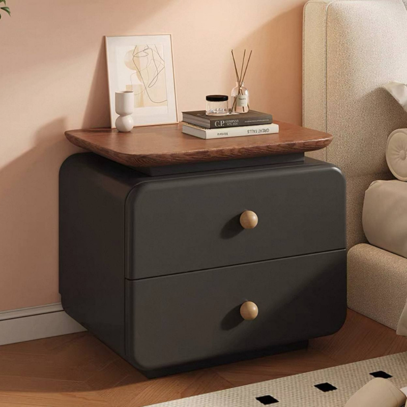 Smart Bedside Cabinet with Wireless Charging & 3-Color LED Lights – Modern Nightstand with Storage Drawer for Bedroom & Living Room