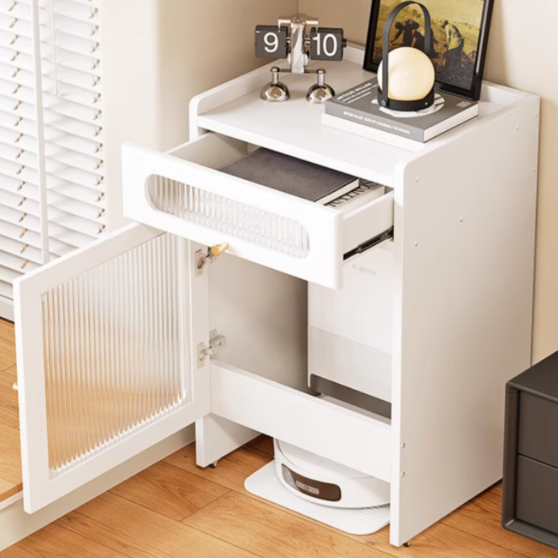 Robot Vacuum Cleaner Cabinet – Hidden Charging Station Storage for Robotic Vacuums – Furniture Fits Dreame, Roborock, Ecovac & More