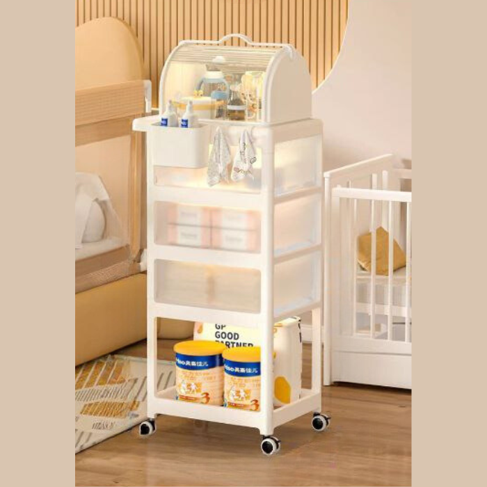 New born nursery storage trolley cart
