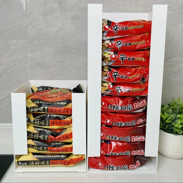 Storage organizer for instant noodles kitchen Pantry organization / mask holder