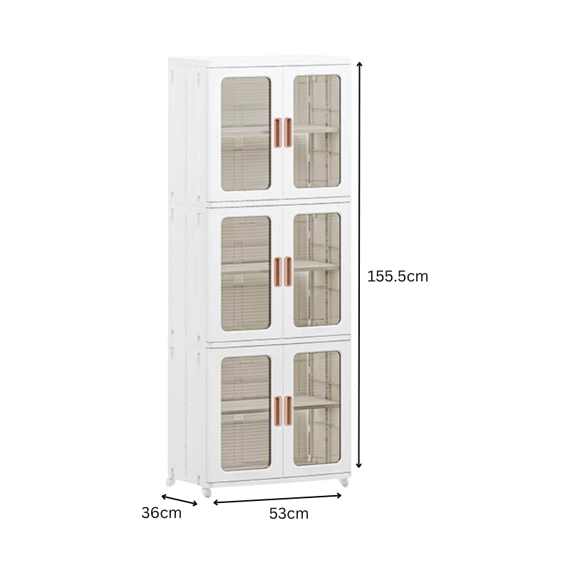 Slim storage cabinet with wheels / plastic container box / home organiser