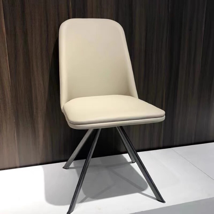 Arach swivel rotating contemporary dining chair with a comfortable upholstered seat and backrest