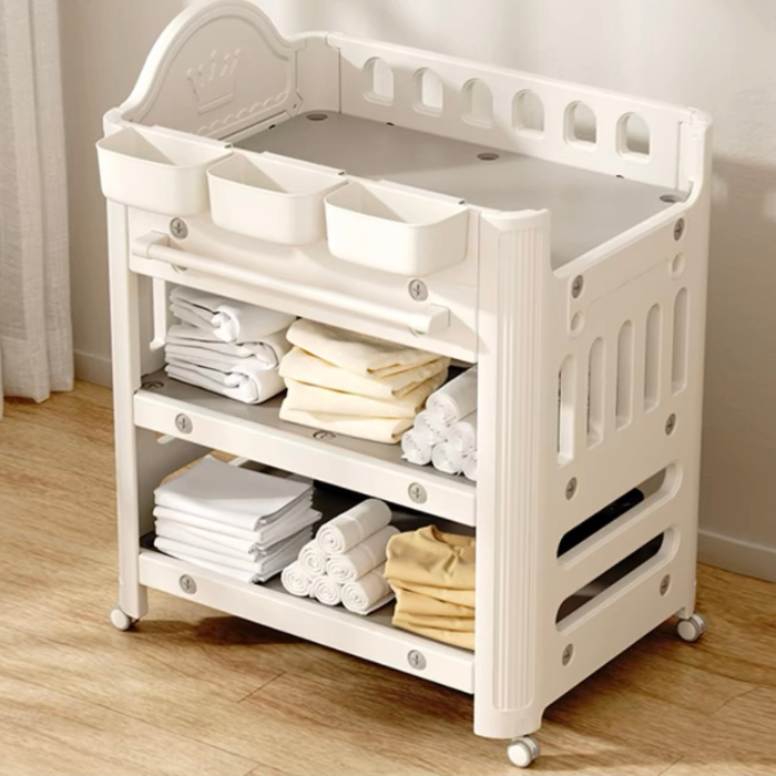 Kalaas Mobile Baby Changing Table with Drawers and shelf nursery rack new born essential bed Changing Station Adjustable Height