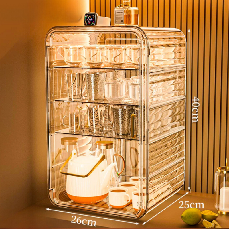 Lily Dust-proof acrylic storage organiser cabinet rack / cup mug rack