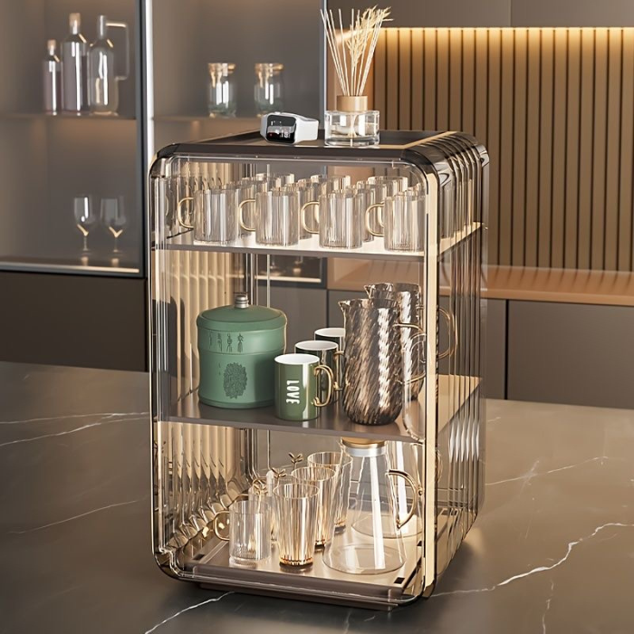 Lily Dust-proof acrylic storage organiser cabinet rack / cup mug rack