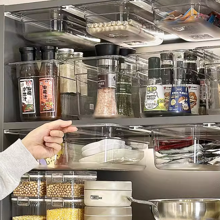 SKARI cabinet hanging transparent pull-out container storage box drawer organiser