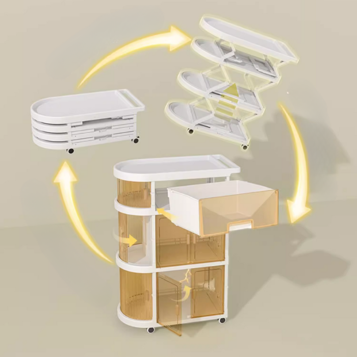 KOFI Nursery New Born storage trolley rack / baby supplies / Baby Care Trolley / Infant Care Organizer drawer / Nursery cart