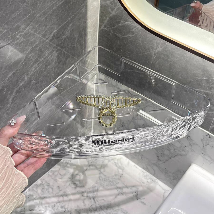Modern Luxe Acrylic bathroom corner shampoo rack / L-Shaped Shelves