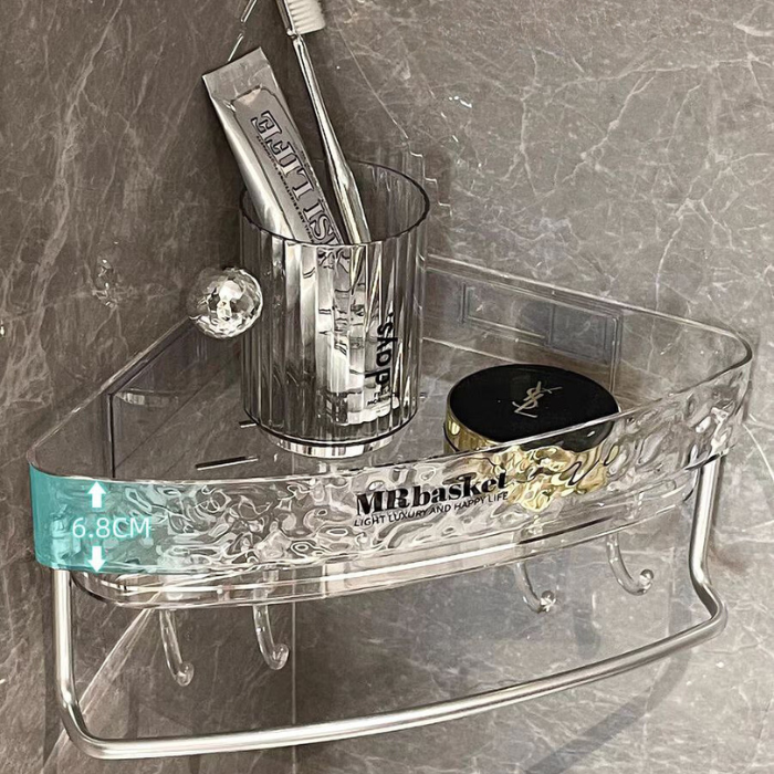 Modern Luxe Acrylic bathroom corner shampoo rack / L-Shaped Shelves
