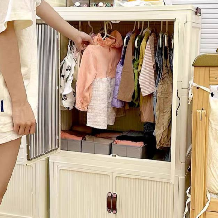 HIRUN Portable Collapsible Children Wardrobe Clothes Cabinet, Nursery Storage Box, Organizer, Toy Storage, Container, Book Storage , Baby Kids Clothes, Toddler Dresser