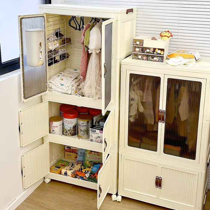 HIRUN Portable Collapsible Children Wardrobe Clothes Cabinet, Nursery Storage Box, Organizer, Toy Storage, Container, Book Storage , Baby Kids Clothes, Toddler Dresser